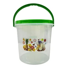 Set de 5 Botes De Plástico 10L Multicolor Transparente Con Tapa Y Asa: Almacenaje - Multicolor - Ver 3