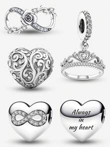 1pc Exquisite 16-21cm Twisted Heart Beads Snake Bone Bracelet, Gift For Women/Girlfriend, Delicate Women Jewelry - Silver - View 1