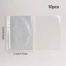 1pack Clear Loose-Leaf File Pocket, Simple Multi-Purpose Document Organizer For Photo, Card Storage Back To School,Back To School,School Supplies - Clear - View 14