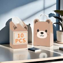 10pcs, Mini Gift Bag, Three-Dimensional Ears Cute Bear Gift Bag, CuteGift Bag, Wedding Gift Bag, Candy Bag, Holiday Gift Bag, Birthday GiftBag,Mother's Day Gift Bag