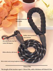 1 条 150 厘米/59.06 英寸宠物牵引绳，带反光设计，多色 EVA 手柄防震尼龙狗牵引绳，适合小型、中型、大型犬户外活动散步 - 彩色 - 查看 2