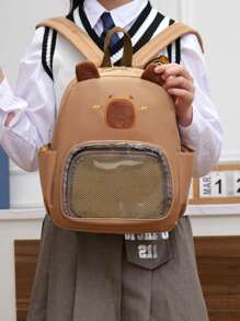 Mignon sac à dos transparent de type dessin animé de sanglier d'eau, nouveau sac à dos imperméable ultra-léger convenant aux étudiants pour aller à l'école, sac d'école adorable