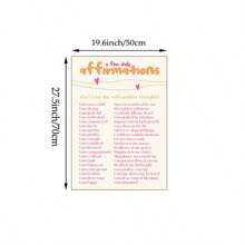 1pc Daily Affirmations Wall Art Picture Positivity Quote Prints Canvas Paintings Typography Posters Preppy Y2k Decor For Apartment, Dorm Or Bedroom Wall Decor Gift For Her Unframed