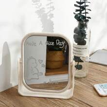 1PC Double-Sided Desktop Makeup Mirror - Stylish Standing Vanity Mirror For Dorm Room - Perfect For A Chic Beauty Routine