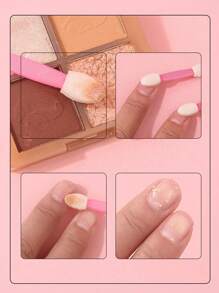50pcs Nail Art Sponge Stamper, Double-Sided Sponge Nail Brush Gradient Nail Brush Handle, Nail Stickers, Sequins Brush, Nail Art Makeup Cosmetic Eyeshadow Applicator, Suitable For Women, Home Use
