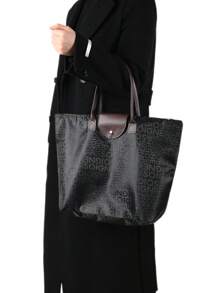 1 pieza Bolso multifuncional liviano y plegable, bolsa de compras de gran capacidad, bolso de hombro para mujer para uso al aire libre, bolsa de compras de supermercado, bolso de hombro de moda, bolso plegable y portátil, bolsa de compras impermeable