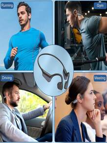 Bone Conduction Wireless Sports Earphones, Large Battery Capacity Ultra-Long Standby, IPX6 Waterproof, ENC Smart Noise-Proof Ear-Hook Bluetooth Headphones