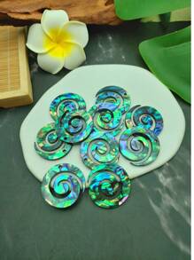 4pcs Double Side Abalone Shell Polynesia Charms For Jewelry DIY Making, Tropical Beach Island Jewelry - Multicolor - View 9