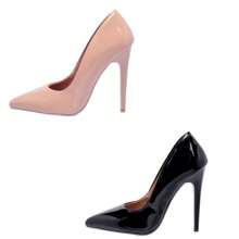Kit 2 Pairs Women's Pumps High Heel Pointed Toe Secretary Uniform Event Wedding Bridal Shoes White Shoes - Đen/Khỏa thân - Xem 5