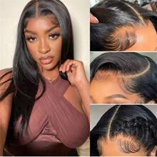 VIOLLY 13*4 Straight Forehead Lace Wig 18-Inch Women's Wig Black Glue-Free High-Definition Forehead Lace Wig Fashionable And Elegant Suitable For Any Occasion