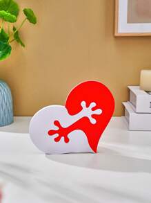 1 pièce, décorations géométriques entrelacées en forme de cœur moderne simple de 6,6 x 4,7 pouces. Décoration de bureau en carton-pâte, convient pour la maison, les fêtes, la décoration de mariage chaleureuse - Multicolore - Voir 7