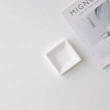 1pc Nordic Style White Minimalist Asymmetrical Gypsum Decorative Plate, Jewelry Holder, Home Decor Small Tray