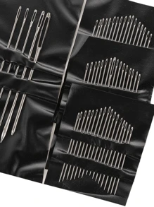 55pcs Stainless Steel Needle, Embroidery Needles For Hand Sewing, Easy Side Threading, Stitching Tools