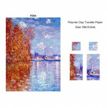 Van Gogh Monet Serie Zacht Aardewerk Speciaal Aquarel Transferpapier DIY Oorbellen Sieraden Kleuren Stickers Polymeer Klei Gereedschap