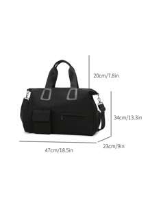 1 pieza Bolsa de gimnasio para separación húmeda y seca, negra, bolso de fitness unisex para viajes con gran capacidad y compartimento independiente para zapatos