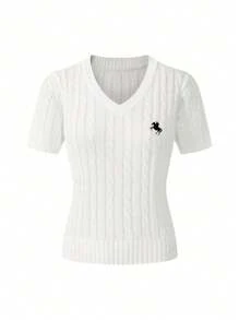 Blusa corta de punto para mujer, blusa de verano elegante y casual para negocios, apta para Pascua, vacaciones, deportes, Día de la Independencia, graduación