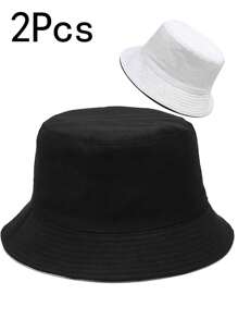 2 Packs Unisex Bucket Hat Beach Sun Hat Aesthetic Fishing Hat For Men Women Teens, UPF 50 Packable Summer Travel Beach Sun Hat,Reversible Double-Side-Wear