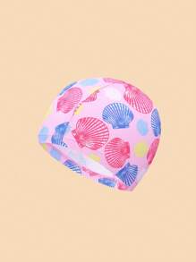 1 قطعة خوذة سباحة ناعمة بطبعة وحيد القرن الجميل والصدف، مناسبة للسباحة والعب على الشاطئ، بتصميم جذاب ورقيق مثالي لحفلات الصيف والحمامات