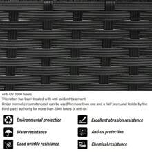 Garden Corner Sofa Rattan Garden Furniture Patio Set Garden Entertaining Set Garden Rattan Furniture Lounge Set - Black - View 6