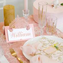 10/30/50张激光切割婚礼席位卡，折叠式名片卡，空白卡纸，适用于婚礼、派对、餐桌装饰、自助餐、新娘送礼会等多种场合 - 彩色 - 查看 8