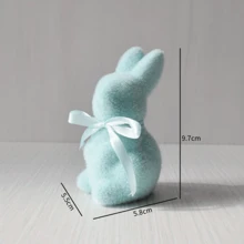 Easter Bunny Decor With Fluffy Moss - Adorable Tabletop Home Decoration, Easter Gift, Cute Spring Decor For Living Room Desktop - Multicolor - View 13