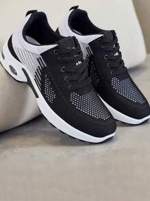 Women's Casual Tennis Shoes, Breathable Casual Tennis Shoes For Women, Comfortable Breathable Non-Slip Tennis Shoes - 黑色 - 查看 3