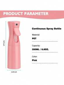 1Pc Continuous Spray Bottle For Hair (200ml) Empty Ultra Fine Plastic Water Mist Sprayer – Ultra Fine Continuous Water Mister Spray Bottle For Plants, Home Cleaning, Barber Use, Hairstyling, Skin Care & More