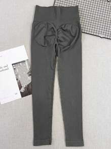 Quần legging thể thao co giãn cao cấp không đường may, gợi cảm dành cho nữ, cạp cao, nâng mông, ôm sát, thích hợp cho chạy bộ, thể thao, yoga, quần lửng mùa xuân. - Xám - Xem 7