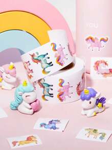 500 张/卷卡通独角兽形状装饰贴纸，适用于剪贴簿、DIY、教师奖励、学校、手写计划器的粘贴贴纸，PVC 材料，学校用品，返校 - 彩色 - 查看 2