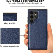 防震超薄皮套适用于三星 Galaxy S25 S24 S23 S22 Plus Ultra 保护套，适合生日、母亲、家人、朋友、男朋友、女朋友 - 藍色 - 查看 6