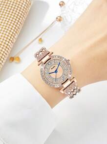 BOSHIDUN A Ladies' Alloy Watch Strap With Gorgeous Style, Artificial Zirconia With Rhinestones, Quartz Watch Suitable For Decorating Party Occasions