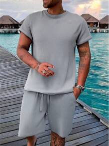 NITAGUT Ensemble de t-shirts en maille à manches courtes pour hommes, pour les loisirs, les sports et les trajets quotidiens
