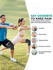 2pcs Unisex Professional Compression Knee Sleeves | Sports Knee Brace - Meniscus/ACL Protection ✔ Suitable For Running, Basketball, Hiking, Packaging Bag Random