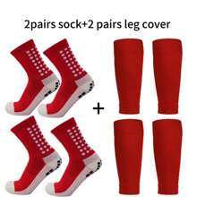 Set Of 2 Pairs Sports Leg Warmers With Non-Slip Silicone Pads, Mid-Calf Soccer Leg Warmers For Men & Women, Professional Training & Outdoor Activities - Multicolor - View 6
