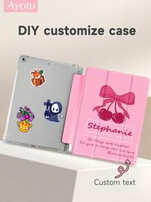 Ayotu 1 pieza Estuche protector de iPad personalizado con diseño de nombre y texto, funda personalizada compatible con iPad de 10th Gen, iPad Pro 11-In.(M4)-2024, Galaxy Tab S7/S8 de 11 pulgadas / Protector de tableta con ranura para bolígrafo, compatible con suspender/activar, regalo personalizado para niños, familia, mascotas, cumpleaños, conmemorativo, año nuevo, vuelta al colegio - Multicolor - Ver 10