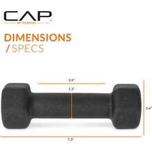 CAP Barbell Neoprene Dumbbell Weights Pairs & Sets| Multiple Colors - Black - View 7