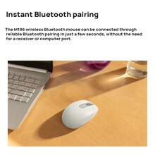 Logitech Ratón Bluetooth inalámbrico M196, compacto y portátil para oficina, hogar, laptop, estudiantes y uso empresarial (Blanco)