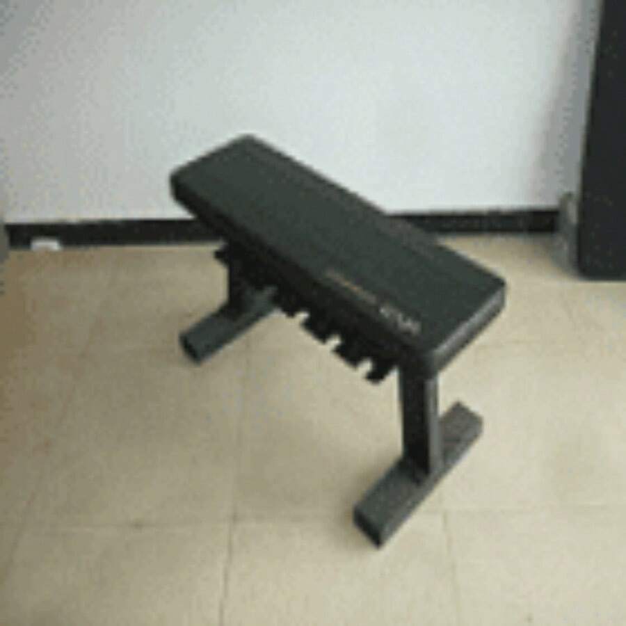 Banco de entrenamiento plano de ejercicios de lujo con capacidad de almacenamiento de pesas de 600 libras - Tal como la foto - Ver 1