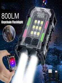 1PC Protable Bright Powerful Torch Light LED Multifunctional With Cap Clip Tail Magnt Work Light 400MAH EDC Mini Keychain Flashlight