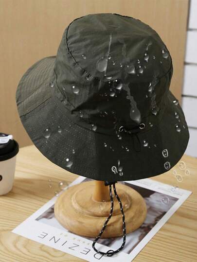 6/1 pezzo Cappello da pescatore impermeabile da esterno, accessorio versatile per viaggi primaverili/estivi: cappello parasole con cordino regolabile per donne, asciugatura rapida per escursioni e altro