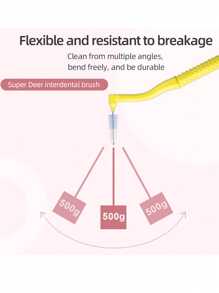 Fawnmum Fawnmum Interdental Brush Angle, For Teeth Cleaning Yellow, Pack Of 10,0.7 Mm