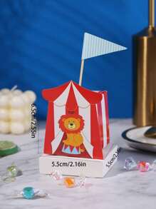 12pcs/Pack Circus Theme Party Favor Gift Boxes Paper Gift Bags Candy Cookie Boxes - Multicolor - View 7