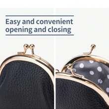 1 pieza Monedero de piel genuina con estilo vintage, organizador compacto de joyas y anillos con cierre de beso, bolsa de almacenamiento retro para llaves y dinero en efectivo, estuche de joyas ligero y portátil para uso diario de mujer, organizador de viaje y almacenamiento para dormitorio escolar