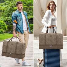 Weekend Traveler Overnight Bag, Carry-On Luggage With Bottom Waterproof Shoe Compartment, Handheld Duffel Bag For Business Travel, Workout Sports Gym Bag, Suitable For Women And Men - Multicolor - View 4