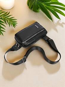 1pc Fashionable Minimalist One Shoulder Messenger Bag, Men's Chest Bag For Daily Use And Travel - Multicolor - View 6