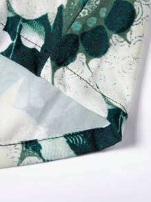 Pantalones cortos de playa de verano casuales y a la moda con estampado de plantas para hombres