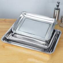 1 pezzo Piatto quadrato, piatto da barbecue, piatto commerciale, piatto per riso al vapore, piatto quadrato a fondo piatto, piatto per pesce alla griglia, vassoio ed altri utensili da cucina