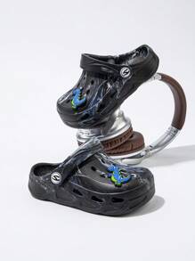 HOBIBEAR 1 Pair Kids Boys & Girls Soft Slippers, Cute Wooden Clogs, Toddler Anti-Slip Indoor Outdoor Beach Sandals, Multiple Colors