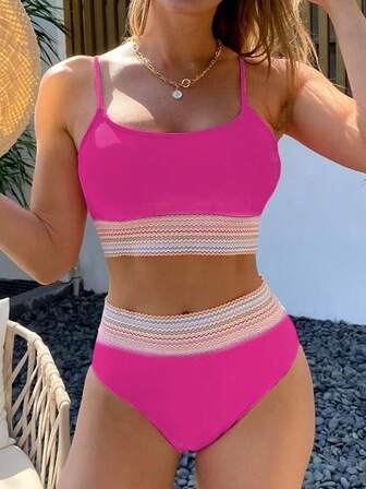 New Fashionable High-End Sexy Bikini For Hot Spring Swimming, Women's European And American Style Split Two Pieces Swimwear