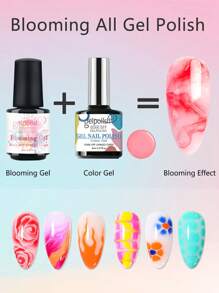GELPOLISH 绽放凝胶指甲油，透明UV LED花朵凝胶，打造大理石、天然石材、水彩花卉印花效果，可卸除凝胶美甲DIY设计，女士美甲艺术礼物 - 無色 - 查看 4